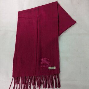 Burberry Solid Logo 100% Cashmere Pink Scarf Made Exclusively In Scotland
